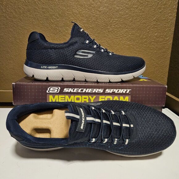 Skechers Mens Summit | Navy | Memory Foam | Slip On - Picture 3 of 13